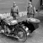 Motorcycle and Soldiers